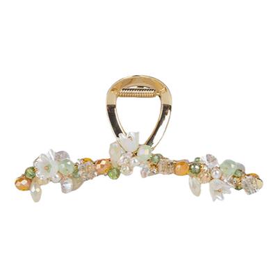 GUKUALI原创日韩彩色铃兰花水晶转运珠简约百搭法式合金发饰抓夹