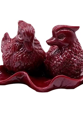 紫沙鸳鸯摆件一对卧室床头结婚礼