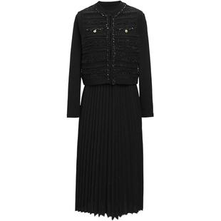 【会员专享】红袖高级香风小黑裙两件套2024冬新款女装连衣裙