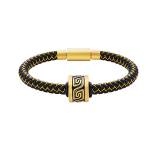 国潮云雷纹黄金手链男款足金999男士转运珠女款手环送情人节礼物