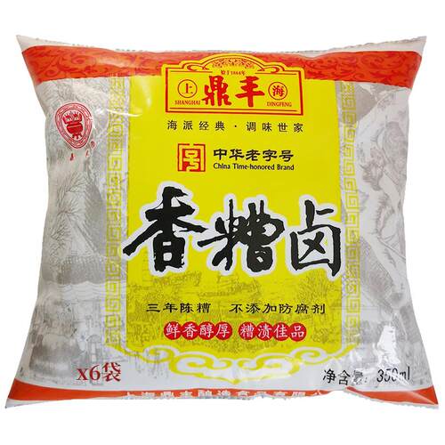 上海鼎丰糟卤陈糟香糟卤350mlx6袋装料酒家用糟卤汁泡椒鸡爪调味