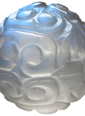 白月光蓝色雕刻锁骨时尚回纹珠