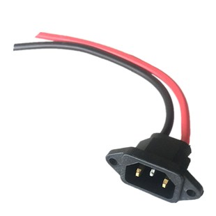 电动车电瓶插头插座防尘三孔充电孔口充电器输出入线三竖一横两竖