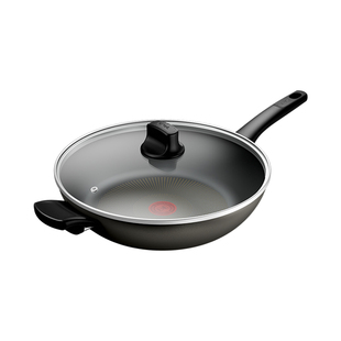 法国Tefal 特福钛涂层不粘锅平底家用炒锅进口炒菜锅电磁炉燃气灶