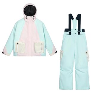 ASHGREEM24新款儿童滑雪服套装全套裤衣男童速干保暖防水女童大童