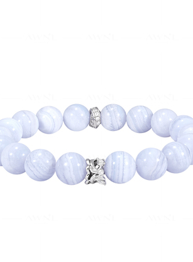 AWNL雪花莲蓝纹玛瑙女士手链