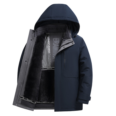 鸭鸭鹅绒中长款鹅绒羽绒服爸爸装