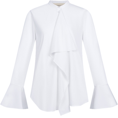 PORTSPURE飘带喇叭袖通勤白衬衫
