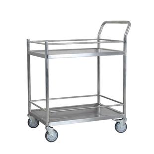 304不锈钢推车双层学校实验室移动手推车餐车仪器静音平板小推车