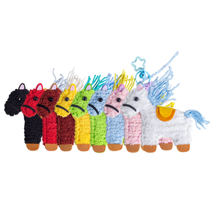 不织布小马年挂件diy手工材料包春节活动儿童塑料针缝纫缝缝乐