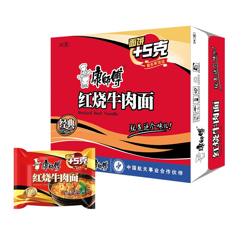 康师傅经典方便面红烧口味24袋
