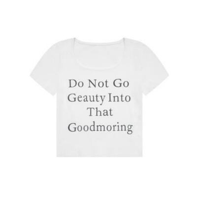 3MER辣妹正肩方领短袖T女百搭短