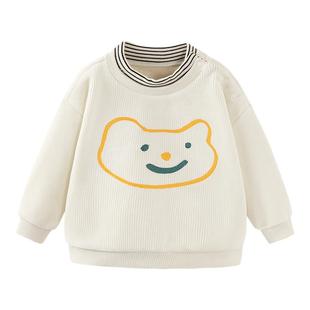 迷你巴拉巴拉男女童加绒卫衣2025秋冬新款宝宝保暖假两件萌趣上衣