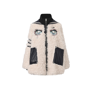 【春节不打烊】WEANCHEAM/未未姆 2025冬季miu系毛绒海军领外套