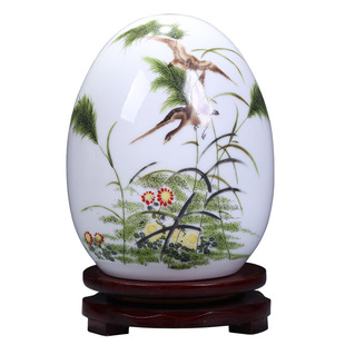 景德镇陶瓷器鸿运当头摆件新中式客厅工艺品博古架酒柜家居装饰品