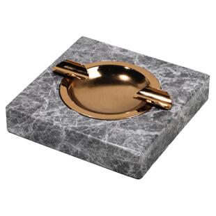一匚现代简约轻奢大理石样板间烟灰缸售楼处酒店会议室接待室摆件