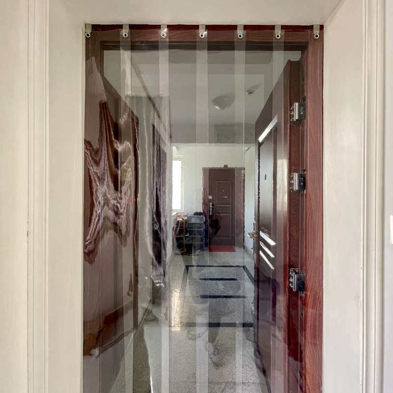 免打孔门帘隔断帘塑料pvc透明空调帘家用挡风防尘防蚊保暖皮帘子