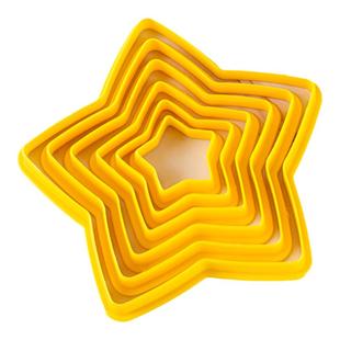 五角星饼干模具6件套塑料糖皮切模星星曲奇翻糖压模蛋糕烘焙工具