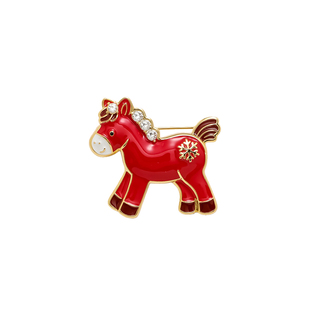 本命年生肖新年红色小马胸针高端气质时尚别针创意胸花衣服装饰品