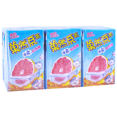 香港进口饮料维他Vita 菓然系冰震红西柚果汁茶饮品港版250ml*6盒