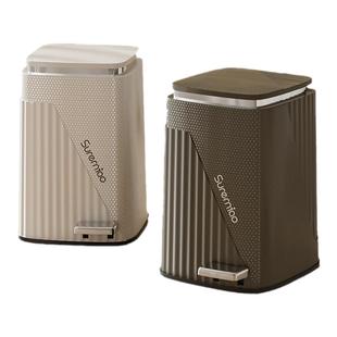 静音家用垃圾桶带盖脚踏式轻奢脚踩客厅卫生间厨房有盖厕所欧方形