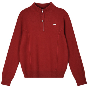 半拉链毛衣女款2025新款秋冬爆款高端洋气女装红色针织衫打底上衣