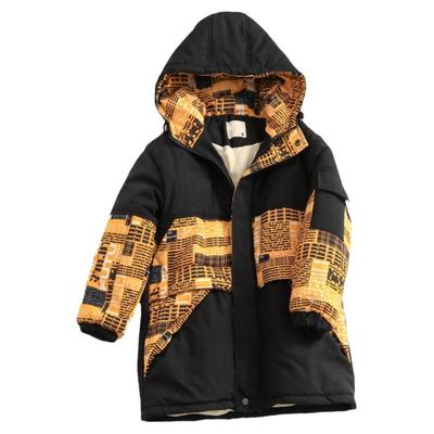 童装印花中长款加绒内搭加厚棉袄