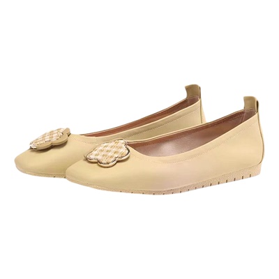 菲伯丽尔羊皮方头一脚蹬芭蕾鞋