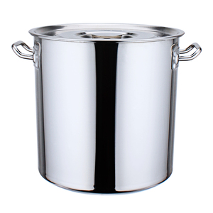 商用不锈钢桶带盖不锈钢汤桶加厚加深大汤锅大容量储水桶圆桶油桶