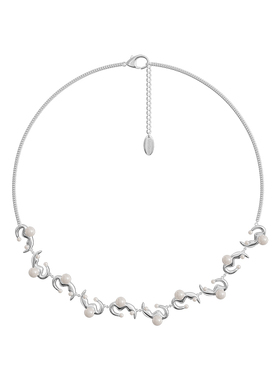 MonSeven小众设计感珐琅珍珠项链