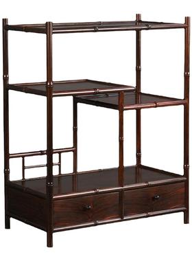 天纵大红酸枝竹节博古架
