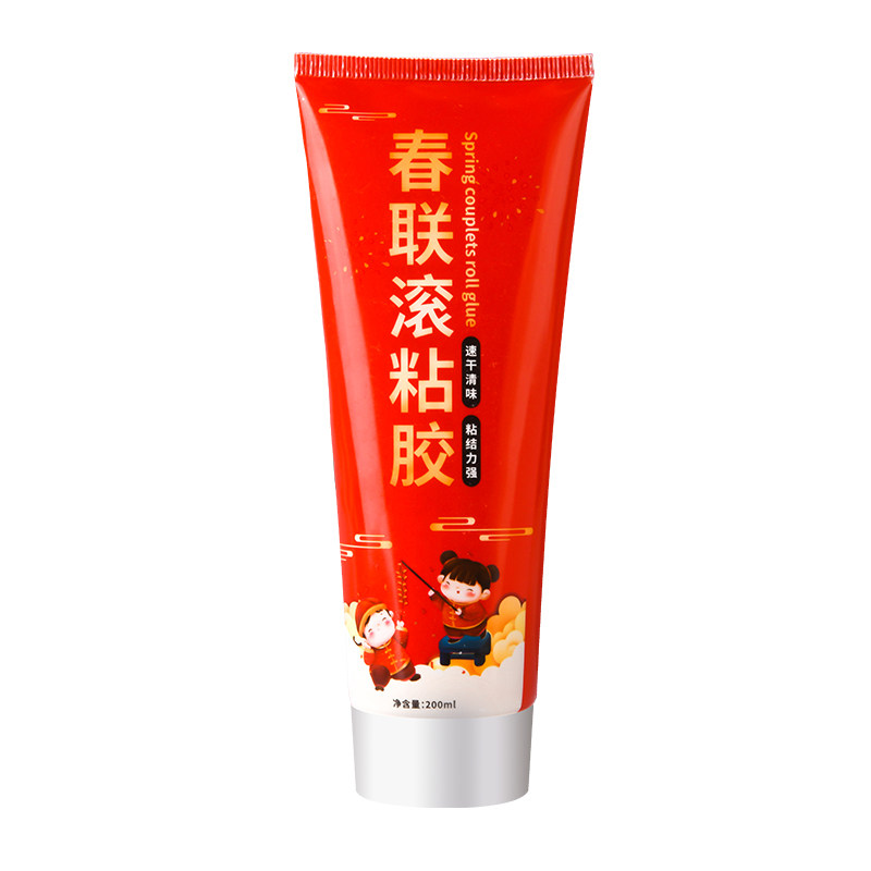 贴对联胶水春联专用胶新年粘喜字福字窗花剪纸大瓶带刷子手工装裱裱画贴墙纸强力高粘度多功能粘得牢胶水