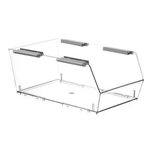 可叠加收纳盒大容量分类置物架透明化妆台整理筐冰箱储物篮.8043