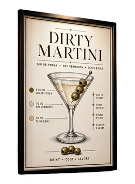 MARGARITA经典鸡尾酒复古调酒吧台装饰画Vintage Cocktail Canvas