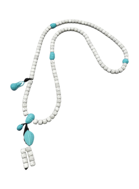 星月菩提108佛珠绿松颈项链