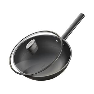 爱仕达纯钛炒锅无涂层轻量钛锅家用不粘锅炒菜锅燃气电磁炉通用