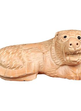 知行斋桃木大小号吉祥物老虎摆件