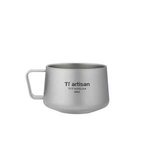 钛工匠双层咖啡杯户外露营便携式钛杯咖啡杯家用防烫马克杯钛水杯