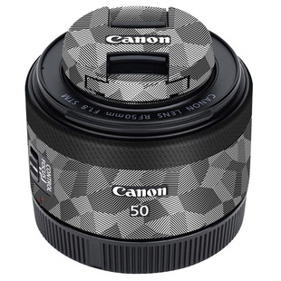 JJC 适用佳能RF50 F1.8/RF16 F2.8小痰盂贴膜贴纸Canon rf50f18定焦微单人像镜头配件保护膜全包碳纤维贴皮