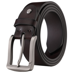 袋鼠皮带男款真皮休闲针扣2025新款年轻人潮腰带男士牛仔裤裤腰带