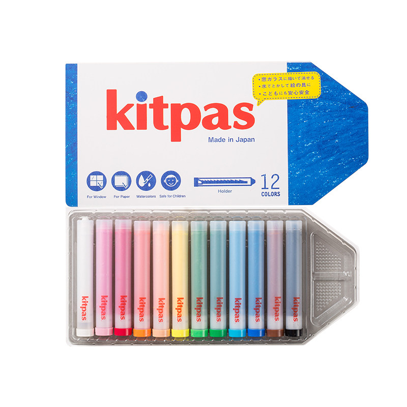 Kitpas不脏手水溶性儿童套筒蜡笔