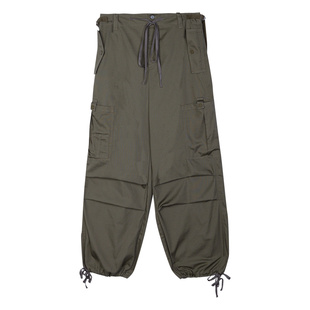 BeerBro 美式复古街头辣妹绿色工装裤女设计感降落伞裤束脚休闲裤