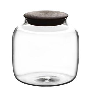 实木盖高颜值玻璃茶叶罐茶仓 咖啡罐透明精品高档陈皮储存罐子