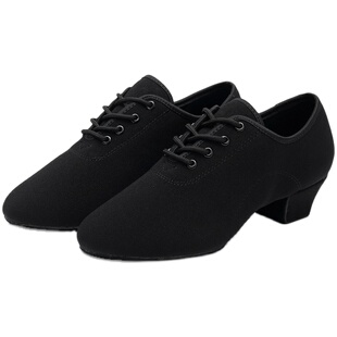 拉丁舞鞋男儿童中跟舞蹈鞋软底成人黑练功跳舞交谊舞摩登鞋女春夏