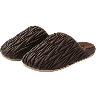 远港男士棉拖鞋秋冬季室内家居保暖防滑加绒防水皮拖鞋2025新款女