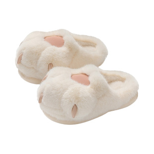 可爱猫爪毛毛鞋拖鞋女冬季毛绒室内家居保暖毛茸茸情侣爪子棉鞋男