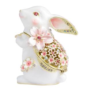 picals首饰盒樱花兔子高档珐琅彩饰品收纳求婚戒指盒创意新年礼物