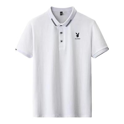 花花公子夏季男士短袖翻领潮牌潮流半袖T恤纯棉polo衫百搭体恤v领