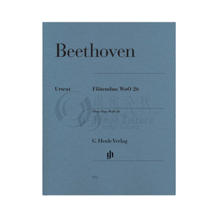 贝多芬 长笛二重奏WoO 26 两支长笛 德国亨乐原版进口乐谱书 Beethoven Flute Duo HN973