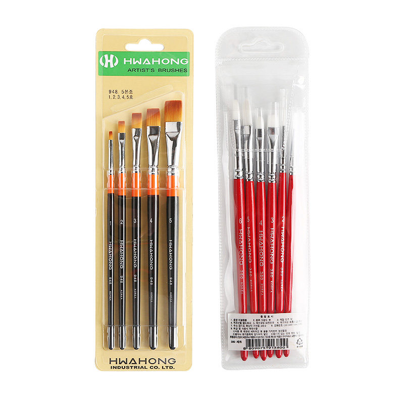 华虹尼龙水彩笔 320/345/356/368/380/700R/771/802/948马鬃毛水彩画笔勾线笔水粉丙烯画笔套装